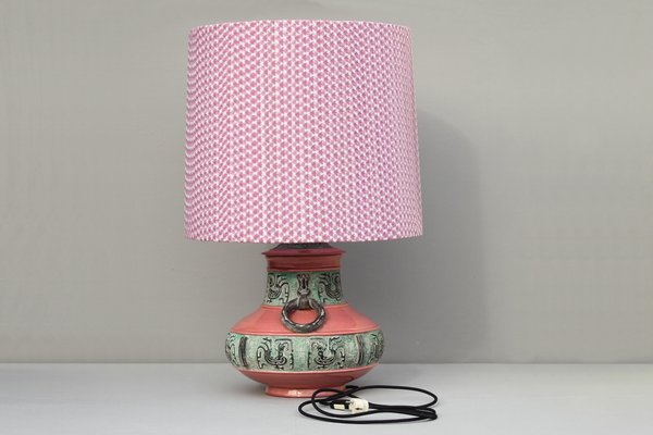 Italian Majolica Ceramic Table Lamp, 1970s-DUM-1432046