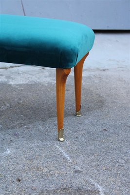 Italian Maple and Velvet Stool, 1950s-EH-1361439