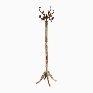 Italian Marble and Brass Standing Coat Rack, 1960s-OKN-2035929