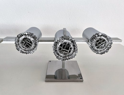 Italian Mid-Century Chrome and Glass Wall Sconces attributed to Gaetano Sciolari, 1960s, Set of 2-VNE-1440855