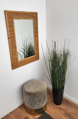 Italian Mid-Century French Riviera Style Bamboo & Rattan Mirror from Dal Vera, 1970s-EUP-1326726