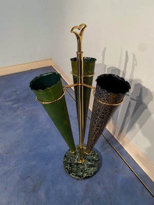 Italian Mid-Century Green Umbrella Stand with Cracked Effect, 1950s-MTX-1259670