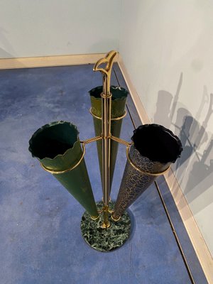 Italian Mid-Century Green Umbrella Stand with Cracked Effect, 1950s-MTX-1259670