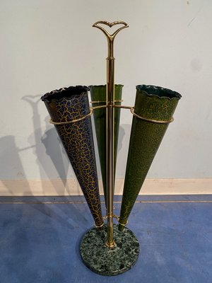 Italian Mid-Century Green Umbrella Stand with Cracked Effect, 1950s-MTX-1259670