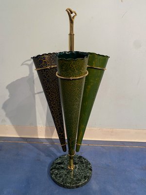 Italian Mid-Century Green Umbrella Stand with Cracked Effect, 1950s-MTX-1259670