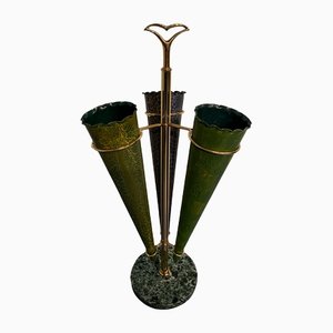 Italian Mid-Century Green Umbrella Stand with Cracked Effect, 1950s-MTX-1259670