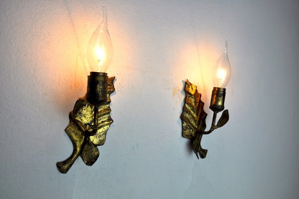 Italian Mid-Century Leaves Wall Lights, 1950s, Set of 2-EJE-1174611