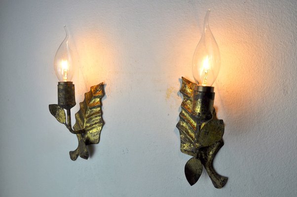 Italian Mid-Century Leaves Wall Lights, 1950s, Set of 2-EJE-1174611