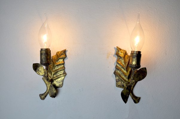 Italian Mid-Century Leaves Wall Lights, 1950s, Set of 2-EJE-1174611