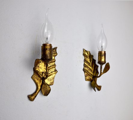 Italian Mid-Century Leaves Wall Lights, 1950s, Set of 2-EJE-1174611