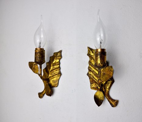 Italian Mid-Century Leaves Wall Lights, 1950s, Set of 2-EJE-1174611