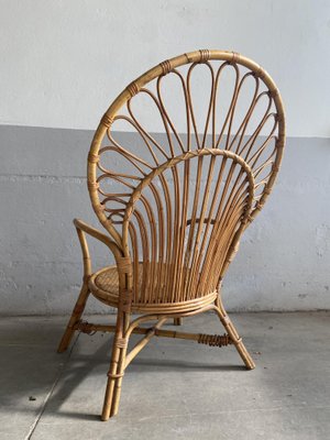 Italian Mid-Century Modern Bamboo Peacock Armchair-DHH-1107023