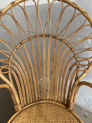 Italian Mid-Century Modern Bamboo Peacock Armchair-DHH-1107023