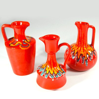 Italian Mid-Century Modern Ceramic Jugs from Bertoncello, 1970s, Set of 3-GIW-899161