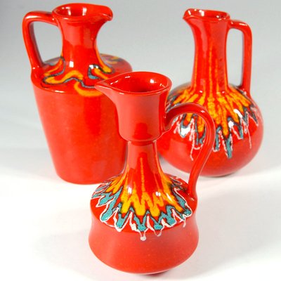 Italian Mid-Century Modern Ceramic Jugs from Bertoncello, 1970s, Set of 3-GIW-899161