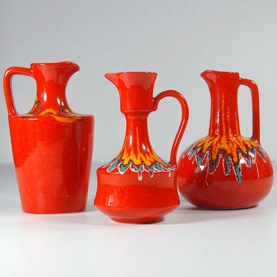 Italian Mid-Century Modern Ceramic Jugs from Bertoncello, 1970s, Set of 3-GIW-899161