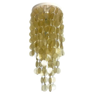 Italian Mid-Century Modern Golden Plastic Cascade Chandelier, 1970s-GDD-1284759