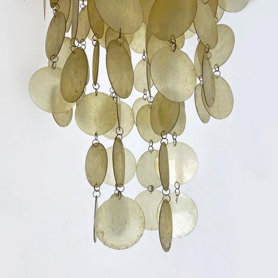 Italian Mid-Century Modern Golden Plastic Cascade Chandelier, 1970s-GDD-1284759