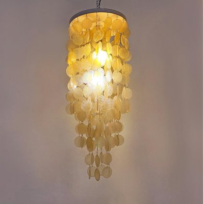 Italian Mid-Century Modern Golden Plastic Cascade Chandelier, 1970s-GDD-1284759