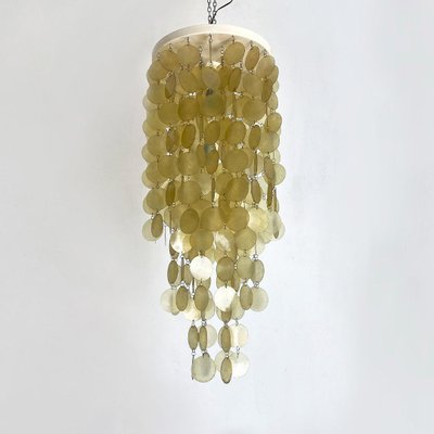 Italian Mid-Century Modern Golden Plastic Cascade Chandelier, 1970s-GDD-1284759