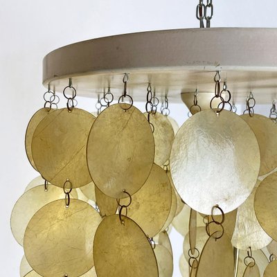 Italian Mid-Century Modern Golden Plastic Cascade Chandelier, 1970s-GDD-1284759