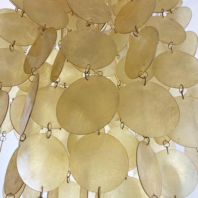 Italian Mid-Century Modern Golden Plastic Cascade Chandelier, 1970s-GDD-1284759