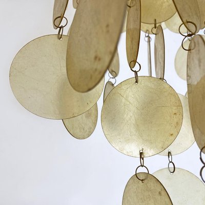 Italian Mid-Century Modern Golden Plastic Cascade Chandelier, 1970s-GDD-1284759