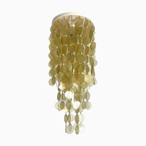 Italian Mid-Century Modern Golden Plastic Cascade Chandelier, 1970s-GDD-1284759