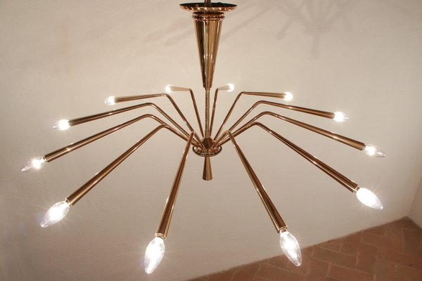 Italian Mid-Century Modern Model 342 Chandelier by Oscar Torlasco for Lumi Milano, 1950s-MTX-1132633