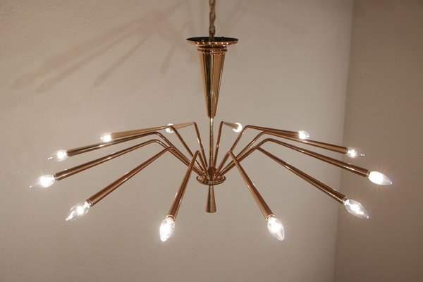 Italian Mid-Century Modern Model 342 Chandelier by Oscar Torlasco for Lumi Milano, 1950s-MTX-1132633