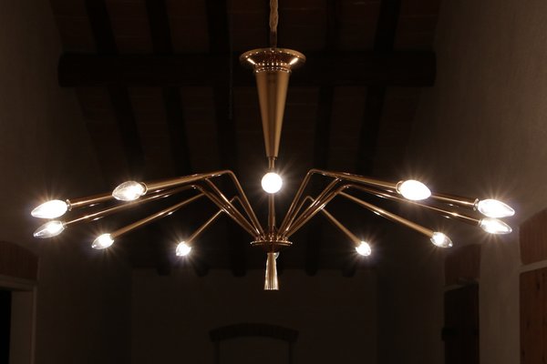 Italian Mid-Century Modern Model 342 Chandelier by Oscar Torlasco for Lumi Milano, 1950s-MTX-1132633