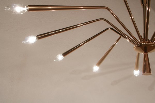 Italian Mid-Century Modern Model 342 Chandelier by Oscar Torlasco for Lumi Milano, 1950s-MTX-1132633