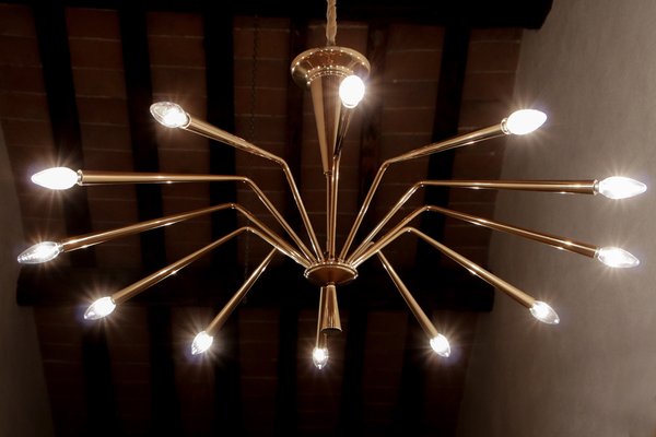 Italian Mid-Century Modern Model 342 Chandelier by Oscar Torlasco for Lumi Milano, 1950s-MTX-1132633