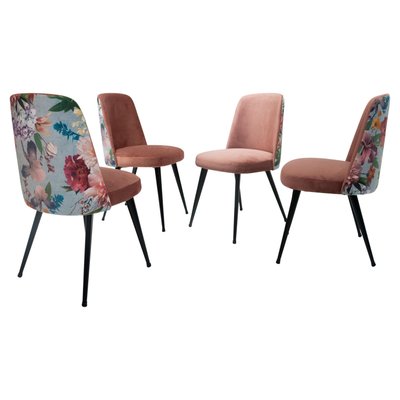 Italian Mid-Century Modern Multicolored Chairs, Italy, 1950s, Set of 4-UZ-1033304