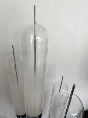 Italian Mid-Century Modern Reed Floor Lamp Murano Glass Metal attributed to Mazzega, 1970s-FUE-1438488