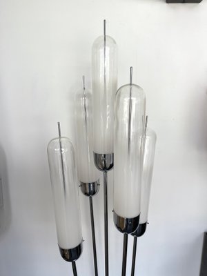 Italian Mid-Century Modern Reed Floor Lamp Murano Glass Metal attributed to Mazzega, 1970s-FUE-1438488