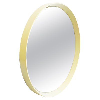 Italian Mid-Century Modern Round White Plastic Mirror, 1980s-GDD-1313688