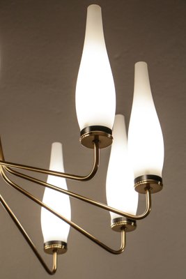 Italian Mid-Century Modern Ten Light Chandelier Attributed to Stilnovo, 1950s-MTX-1132629