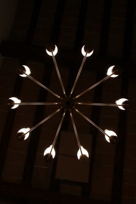 Italian Mid-Century Modern Ten Light Chandelier Attributed to Stilnovo, 1950s-MTX-1132629