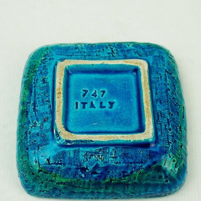 Italian Mid-Century Rimini Blu Ceramic Ashtray attributed to Aldo Londi for Bitossi, 1960s-MH-1470425