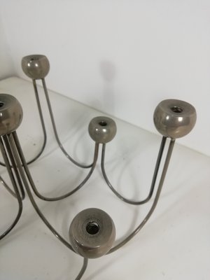 Italian Minimalist Chrome-Plated Steel Candleholder-HNE-1314723