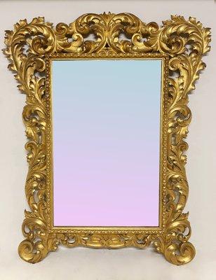 Italian Mirror with Gold-Gilded Leaves-WIM-1090204