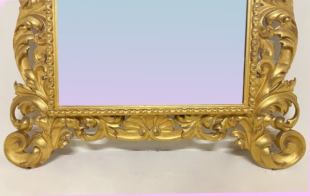 Italian Mirror with Gold-Gilded Leaves-WIM-1090204