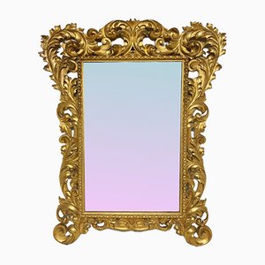 Italian Mirror with Gold-Gilded Leaves-WIM-1090204