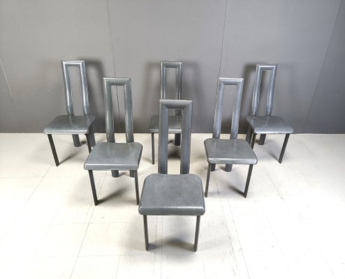 Italian Model Regia Dining Chairs by Antonello Mosca for Ycami, 1980s, Set of 6-IRH-2043145