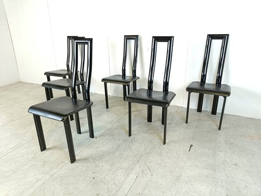 Italian Model Regia Dining Chairs by Antonello Mosca for Ycami, 1980s, Set of 6-IRH-1822084