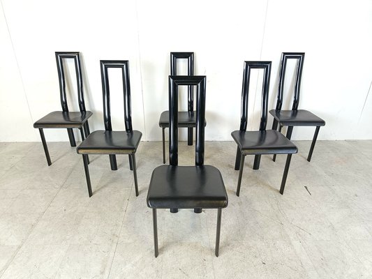 Italian Model Regia Dining Chairs by Antonello Mosca for Ycami, 1980s, Set of 6-IRH-1822084