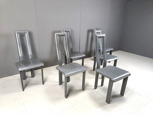 Italian Model Regia Dining Chairs by Antonello Mosca for Ycami, 1980s, Set of 6-IRH-2043145