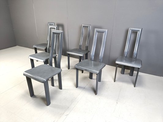 Italian Model Regia Dining Chairs by Antonello Mosca for Ycami, 1980s, Set of 6-IRH-2043145