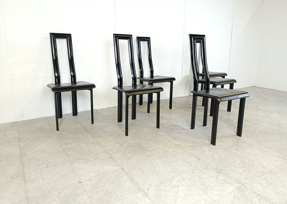 Italian Model Regia Dining Chairs by Antonello Mosca for Ycami, 1980s, Set of 6-IRH-1822084